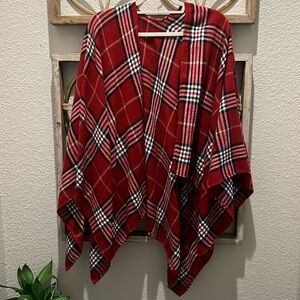 Plaid poncho